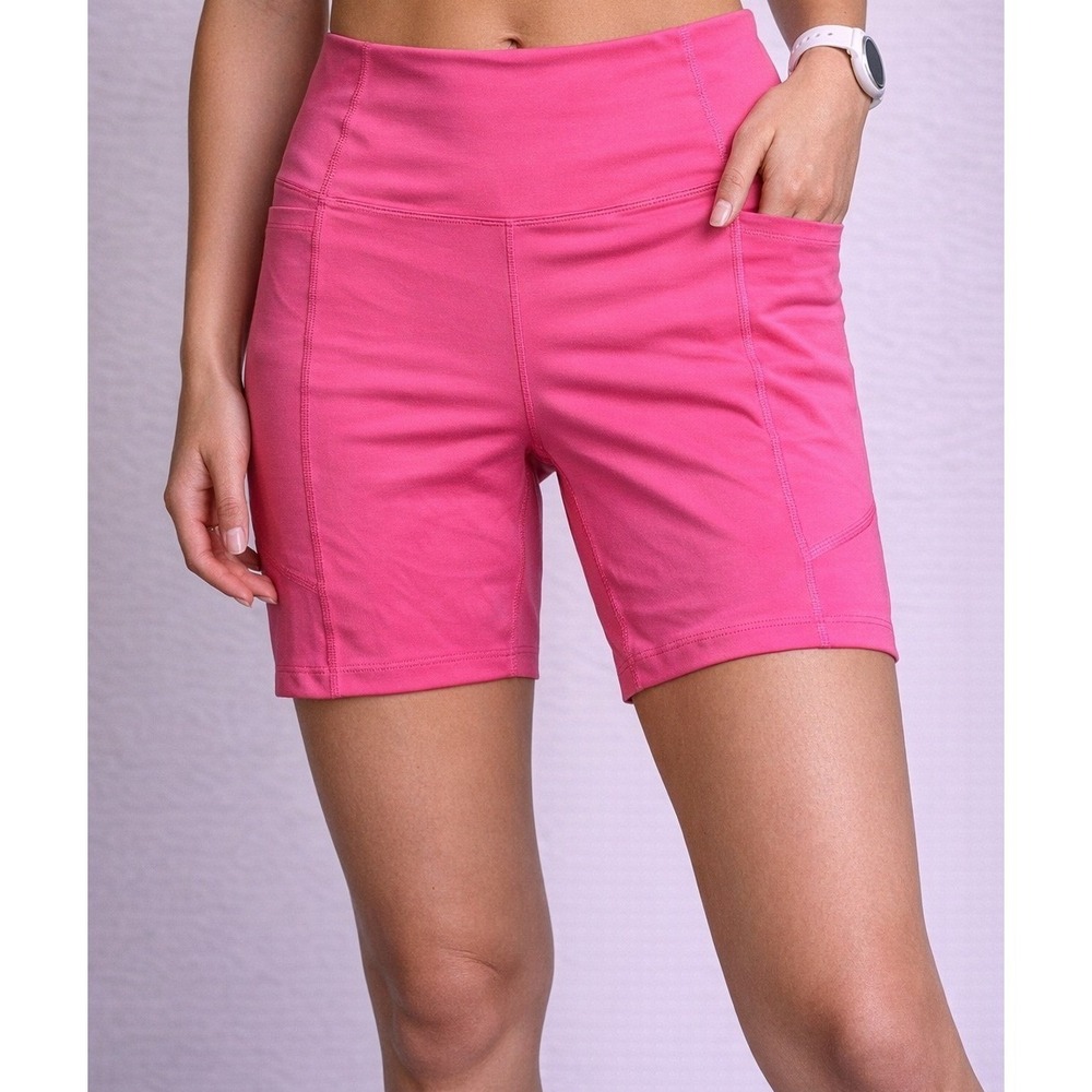 Athletic Works Biker Shorts Women S Pink Lavender Crossover‎ Waist Bundle 2 pair